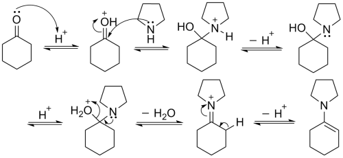 烯胺合成反应的机理